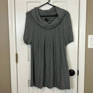A New Approach a.n.a. Size Large Juniors Gray Cowl Neck Sweater Tunic Dress